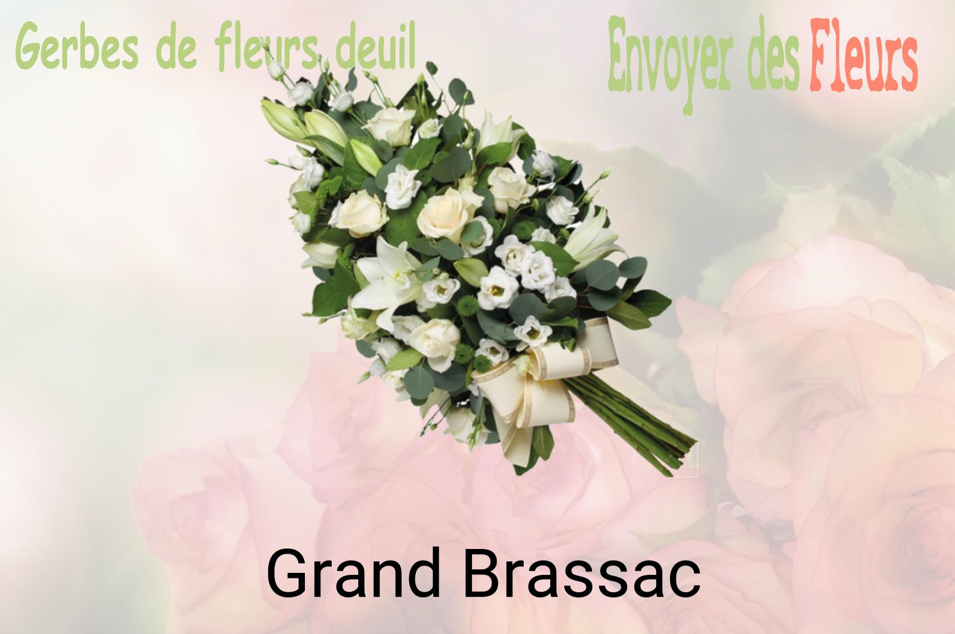 Gerbe de fleurs de deuil livrée à Grand-Brassac